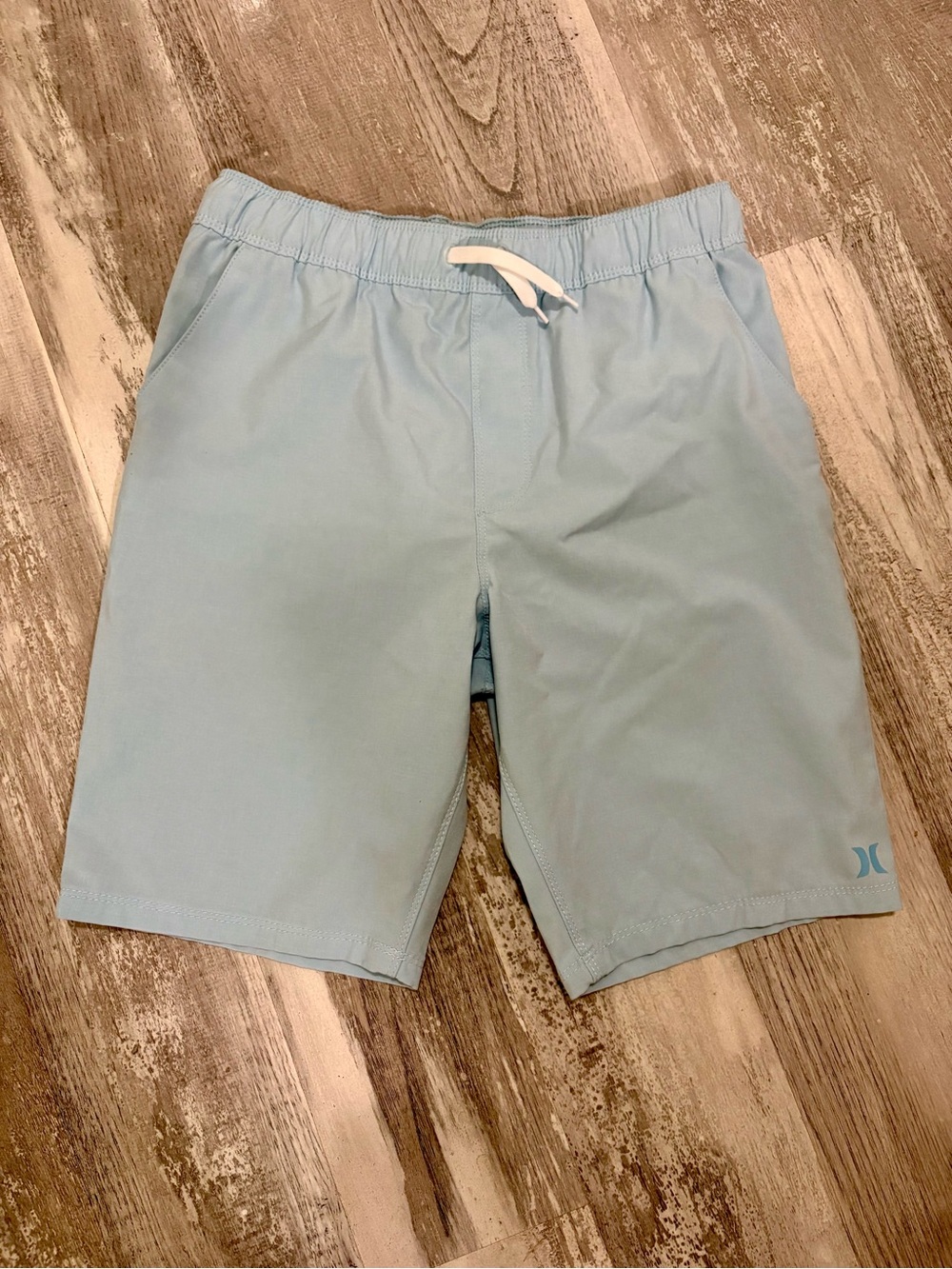 Light Blue boys Swim/Board Shorts with Logo